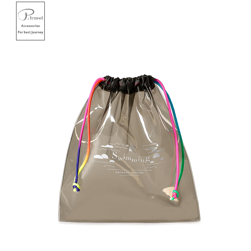 Lightweight PVC Clear Pouch Bags - Clear Brown